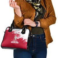 I Stand With Greenland Polar Bear Shoulder Handbag with Splattered Flag Pattern