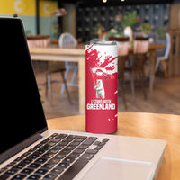 I Stand With Greenland Polar Bear Skinny Tumbler with Splattered Flag Pattern