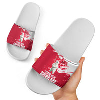 I Stand With Greenland Polar Bear Slide Sandals with Splattered Flag Pattern