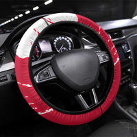 I Stand With Greenland Polar Bear Steering Wheel Cover with Splattered Flag Pattern