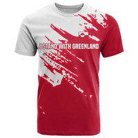 I Stand With Greenland Polar Bear T Shirt with Splattered Flag Pattern