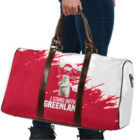 I Stand With Greenland Polar Bear Travel Bag with Splattered Flag Pattern
