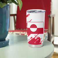 I Stand With Greenland Polar Bear Tumbler Cup with Splattered Flag Pattern