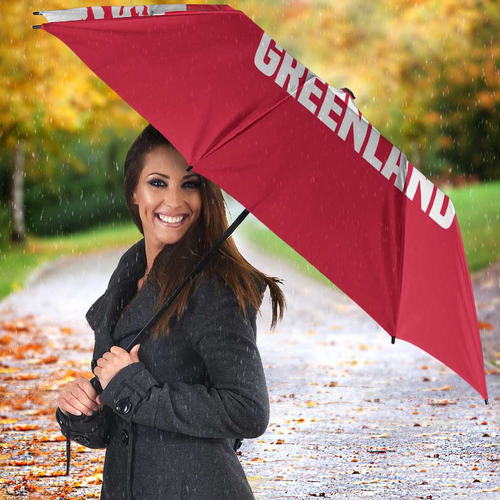I Stand With Greenland Polar Bear Umbrella with Splattered Flag Pattern