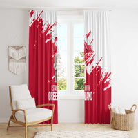 I Stand With Greenland Polar Bear Window Curtain with Splattered Flag Pattern