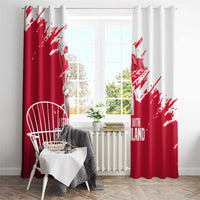 I Stand With Greenland Polar Bear Window Curtain with Splattered Flag Pattern