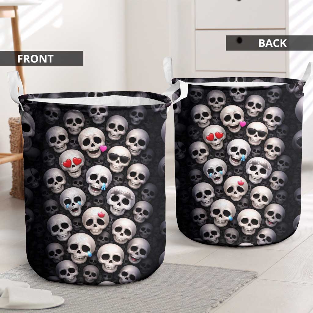Emoji Skulls Laundry Basket Moodboard of the Dead