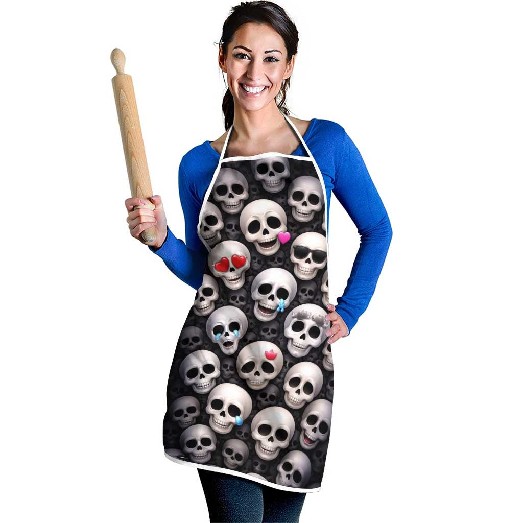 Emoji Skulls Apron Moodboard of the Dead