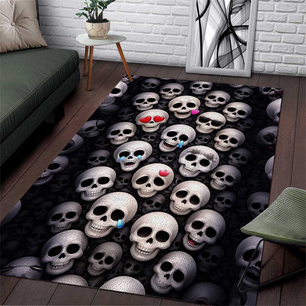 Emoji Skulls Area Rug Moodboard of the Dead