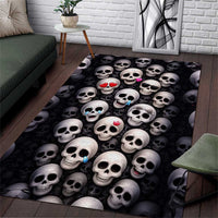 Emoji Skulls Area Rug Moodboard of the Dead