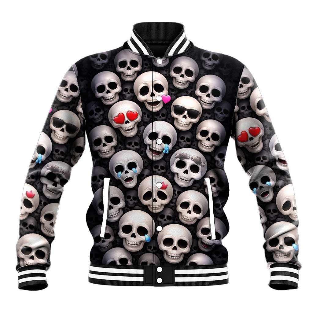 Emoji Skulls Baseball Jacket Moodboard of the Dead