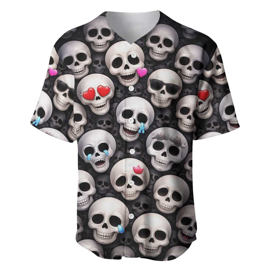 Emoji Skulls Baseball Jersey Moodboard of the Dead