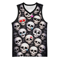 Emoji Skulls Basketball Jersey Moodboard of the Dead