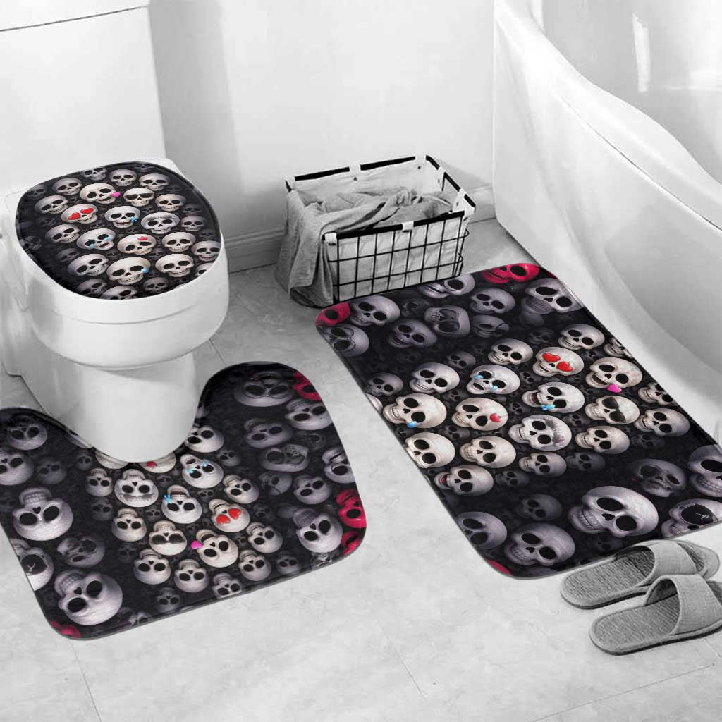 Emoji Skulls Bathroom Set Moodboard of the Dead