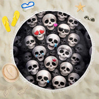 Emoji Skulls Beach Blanket Moodboard of the Dead