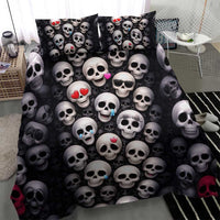 Emoji Skulls Bedding Set Moodboard of the Dead