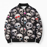 Emoji Skulls Bomber Puffer Jacket Moodboard of the Dead