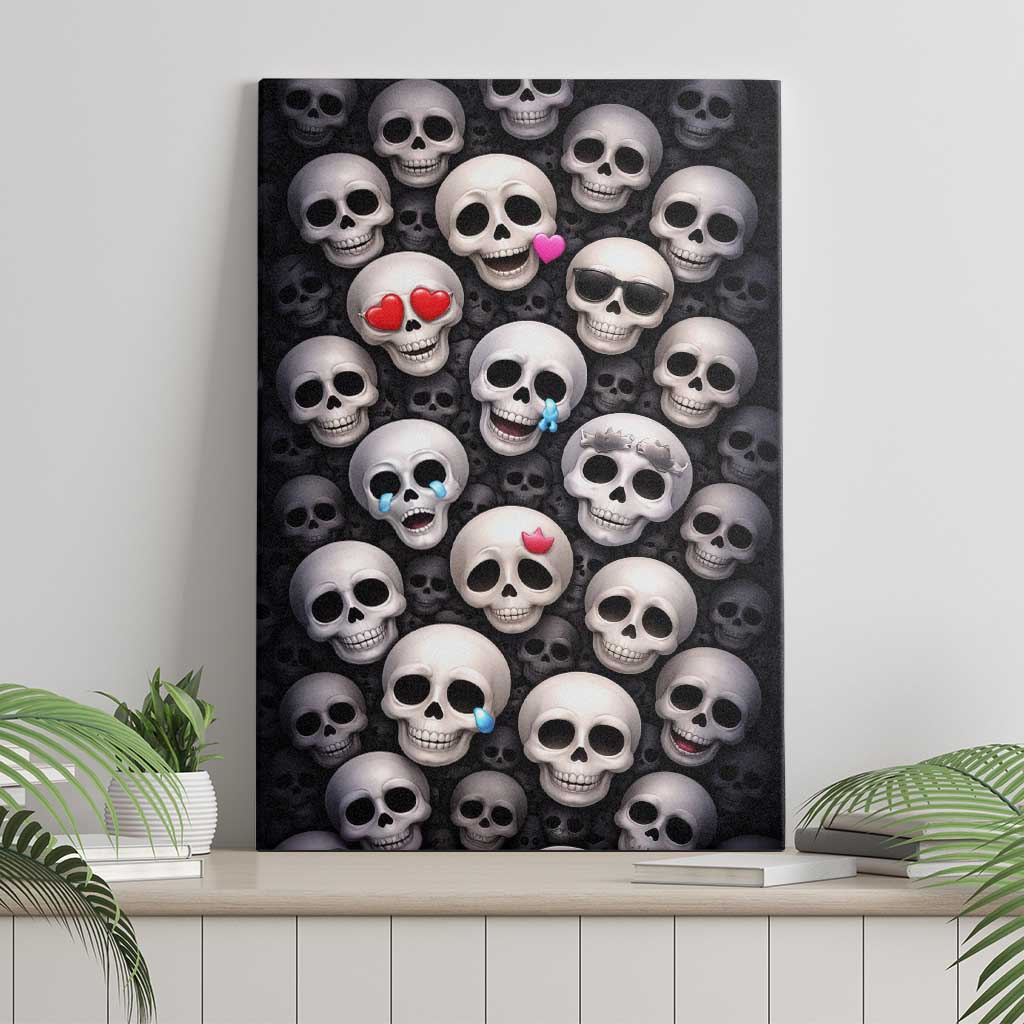 Emoji Skulls Canvas Wall Art Moodboard of the Dead