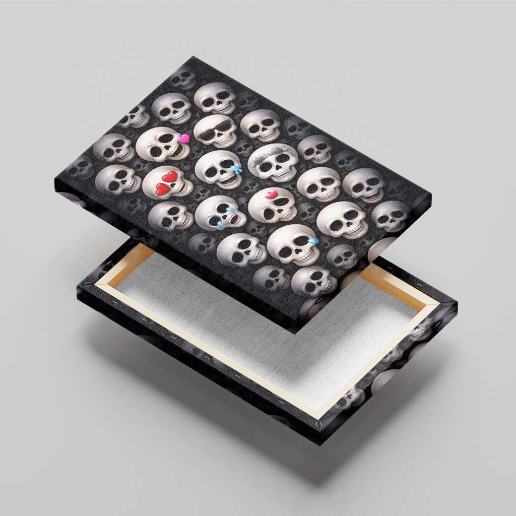 Emoji Skulls Canvas Wall Art Moodboard of the Dead