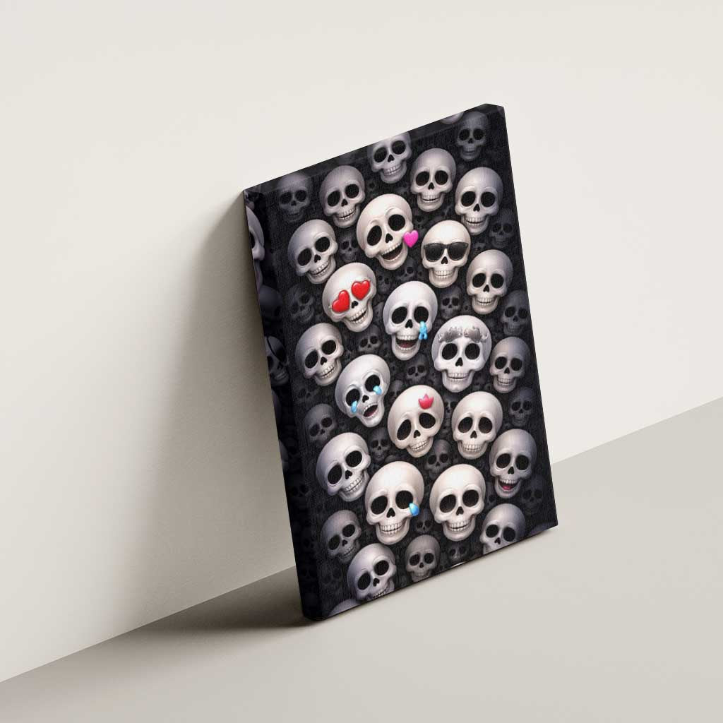 Emoji Skulls Canvas Wall Art Moodboard of the Dead