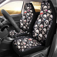 Emoji Skulls Car Seat Cover Moodboard of the Dead
