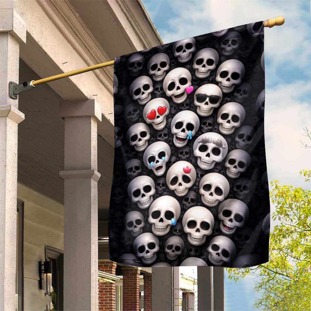 Emoji Skulls Garden Flag Moodboard of the Dead