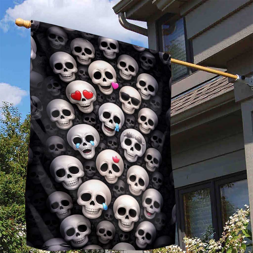 Emoji Skulls Garden Flag Moodboard of the Dead
