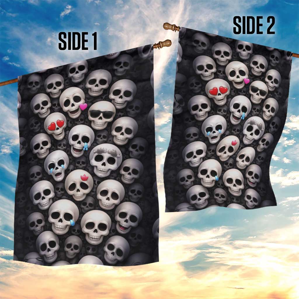 Emoji Skulls Garden Flag Moodboard of the Dead