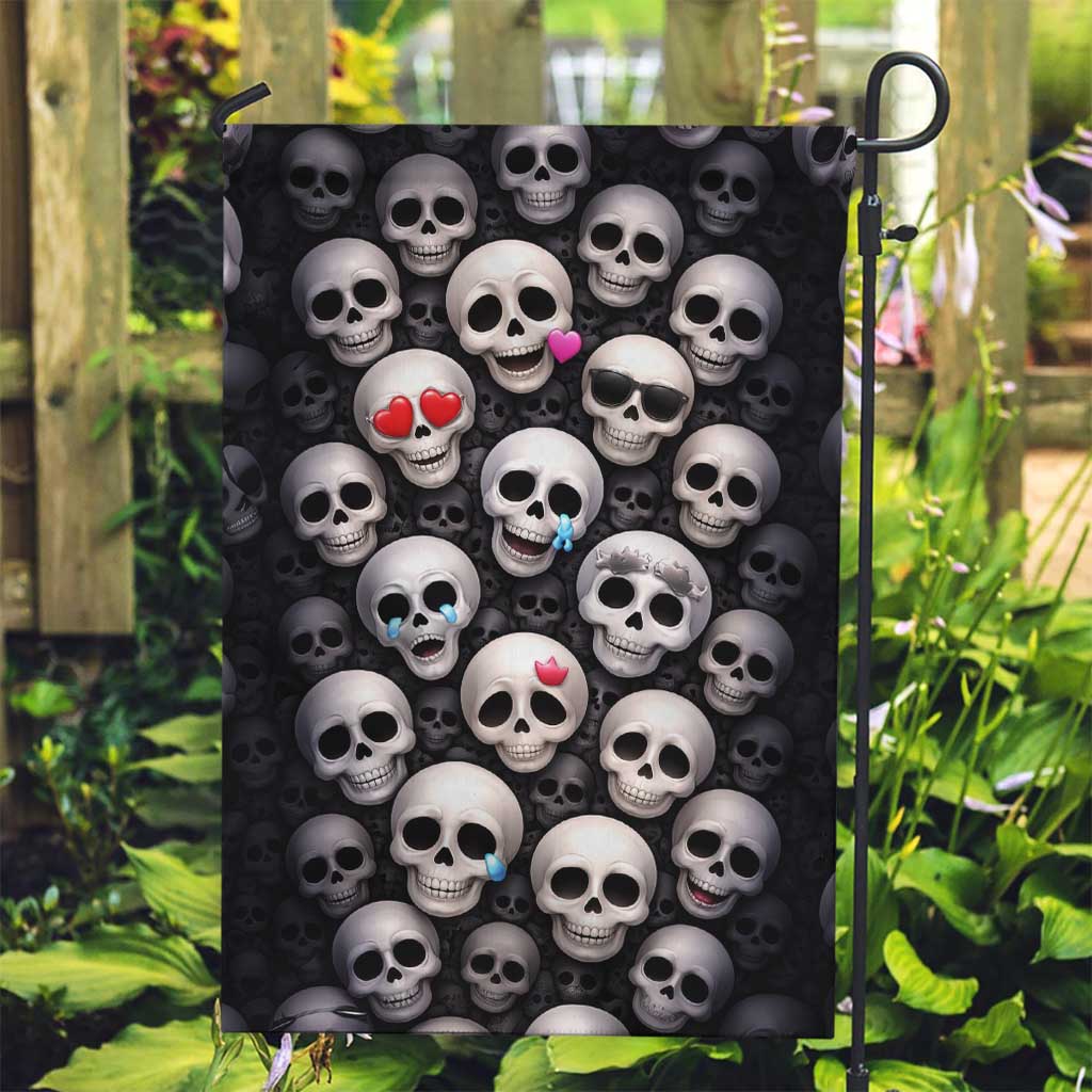Emoji Skulls Garden Flag Moodboard of the Dead