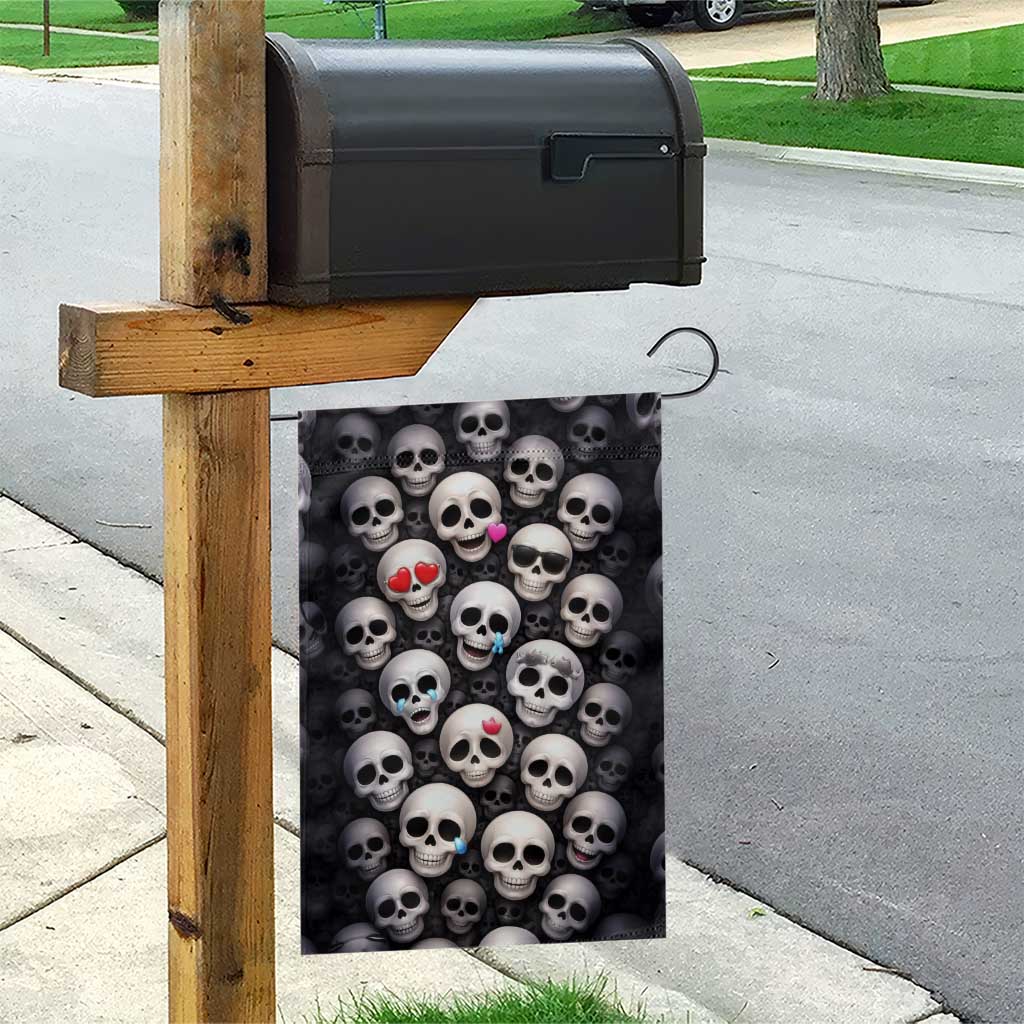 Emoji Skulls Garden Flag Moodboard of the Dead