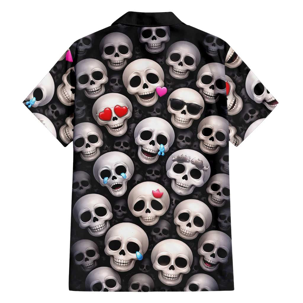Emoji Skulls Hawaiian Shirt Moodboard of the Dead