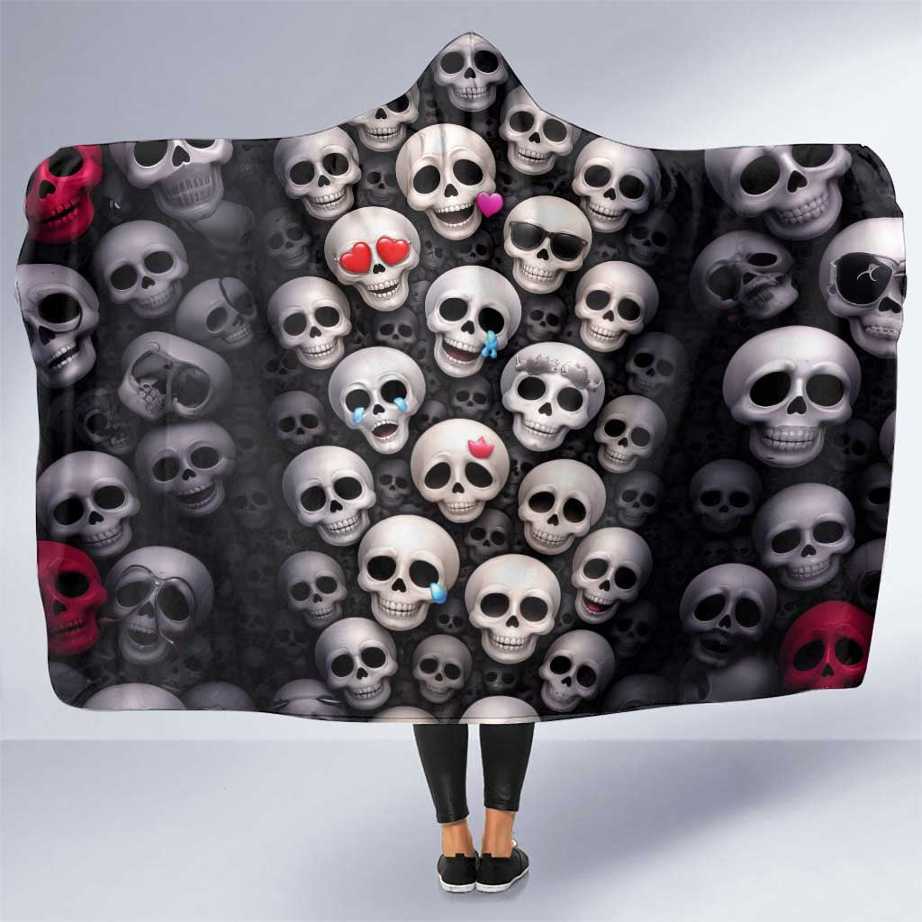 Emoji Skulls Hooded Blanket Moodboard of the Dead