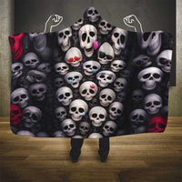 Emoji Skulls Hooded Blanket Moodboard of the Dead