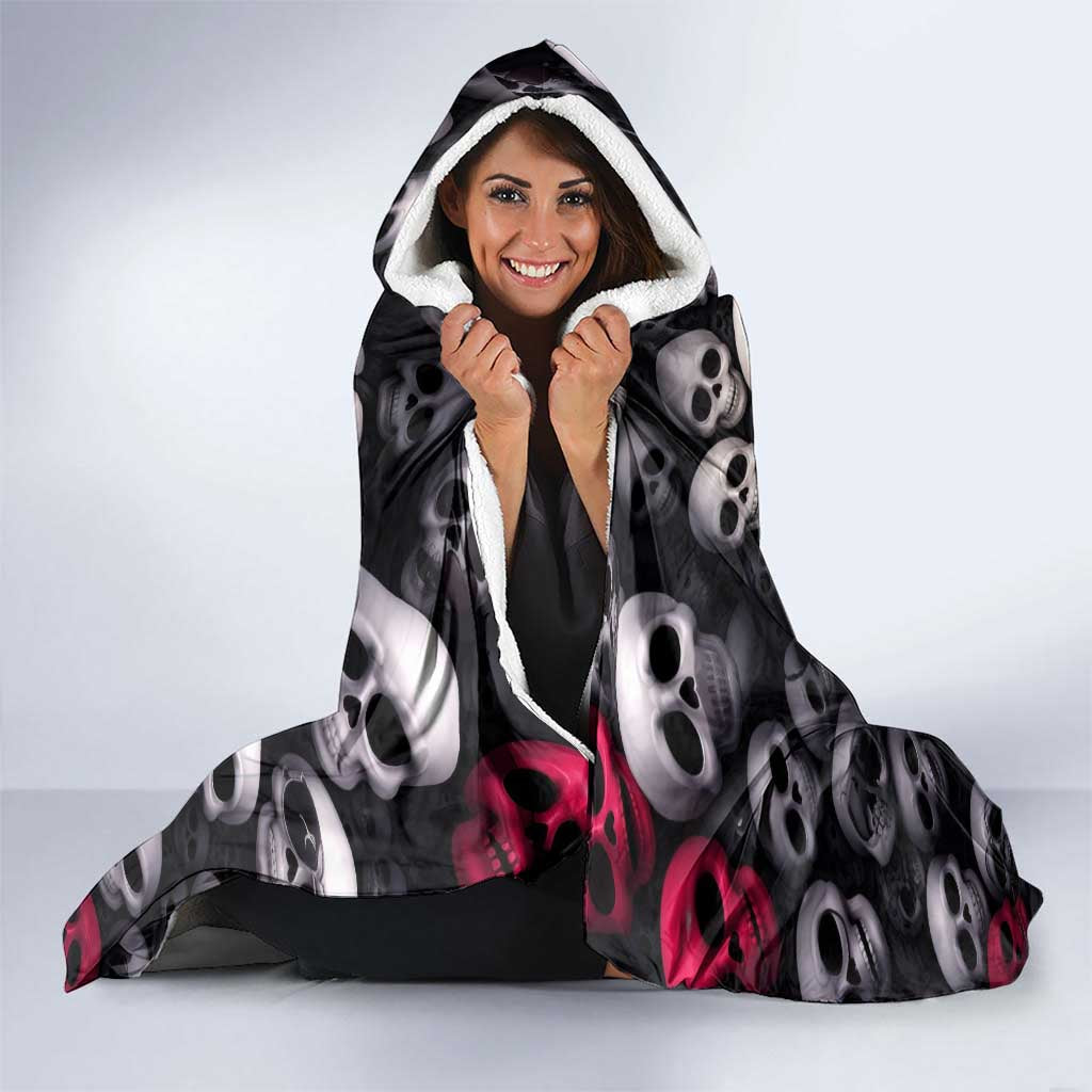 Emoji Skulls Hooded Blanket Moodboard of the Dead