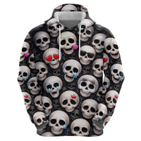 Emoji Skulls Hoodie Moodboard of the Dead