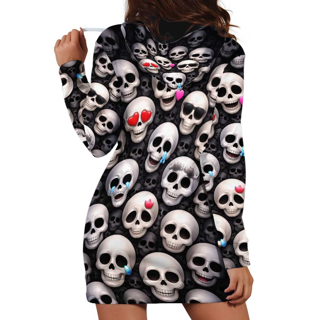 Emoji Skulls Hoodie Dress Moodboard of the Dead