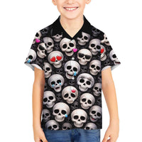 Emoji Skulls Kid Hawaiian Shirt Moodboard of the Dead