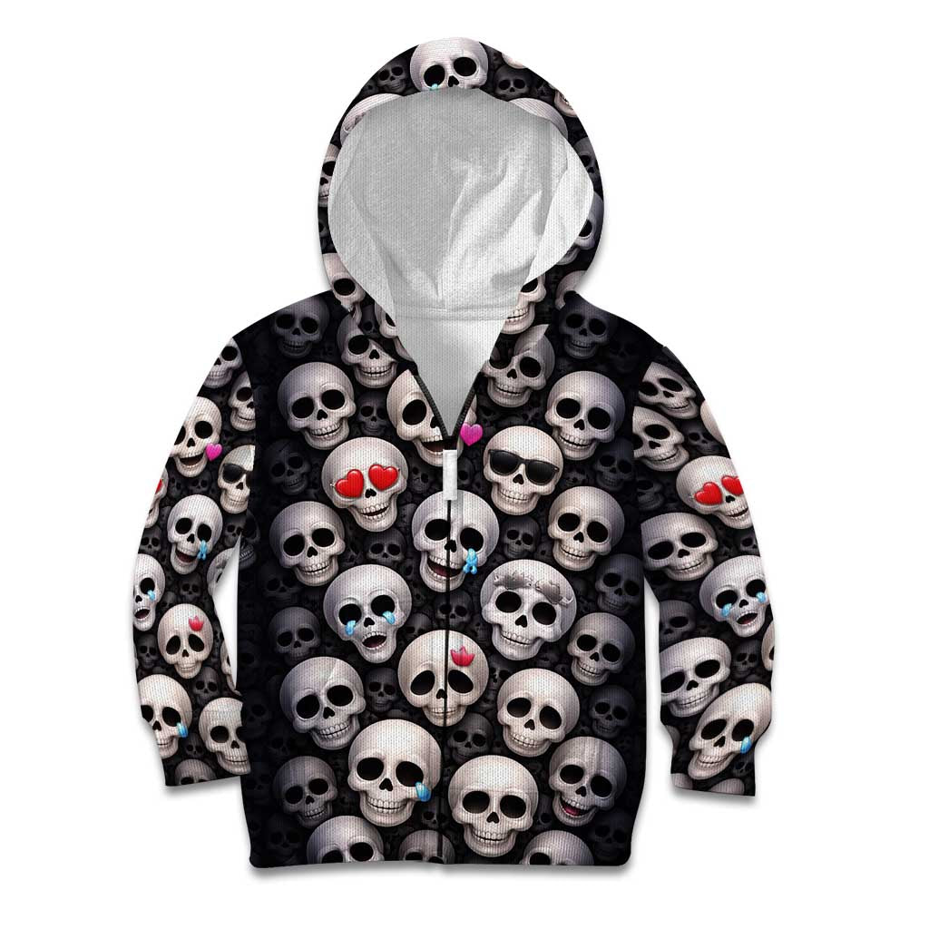 Emoji Skulls Kid Hoodie Moodboard of the Dead