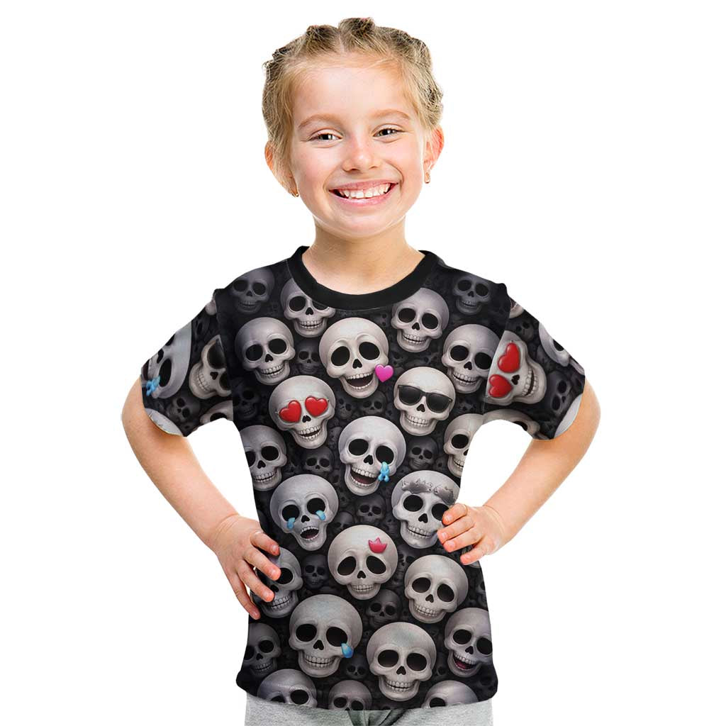 Emoji Skulls Kid T Shirt Moodboard of the Dead