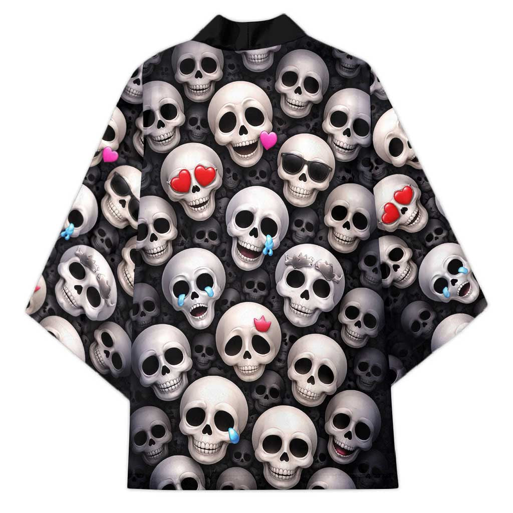 Emoji Skulls Kimono Moodboard of the Dead