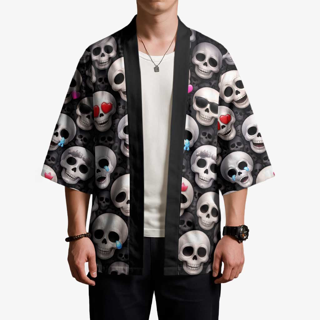 Emoji Skulls Kimono Moodboard of the Dead