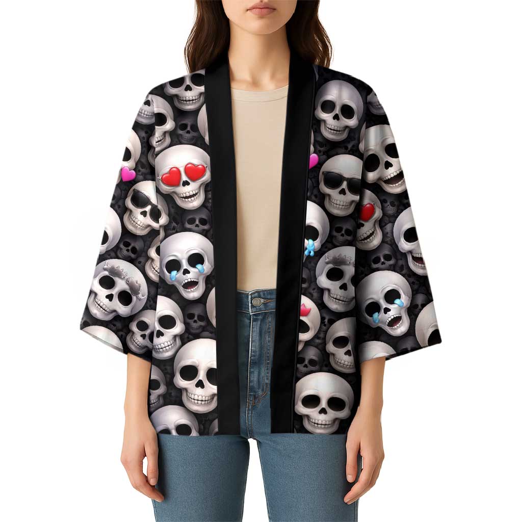 Emoji Skulls Kimono Moodboard of the Dead