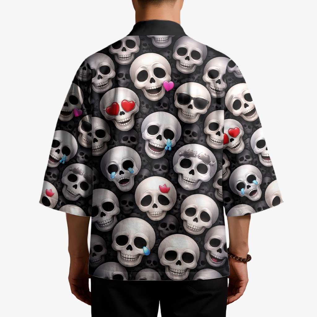 Emoji Skulls Kimono Moodboard of the Dead