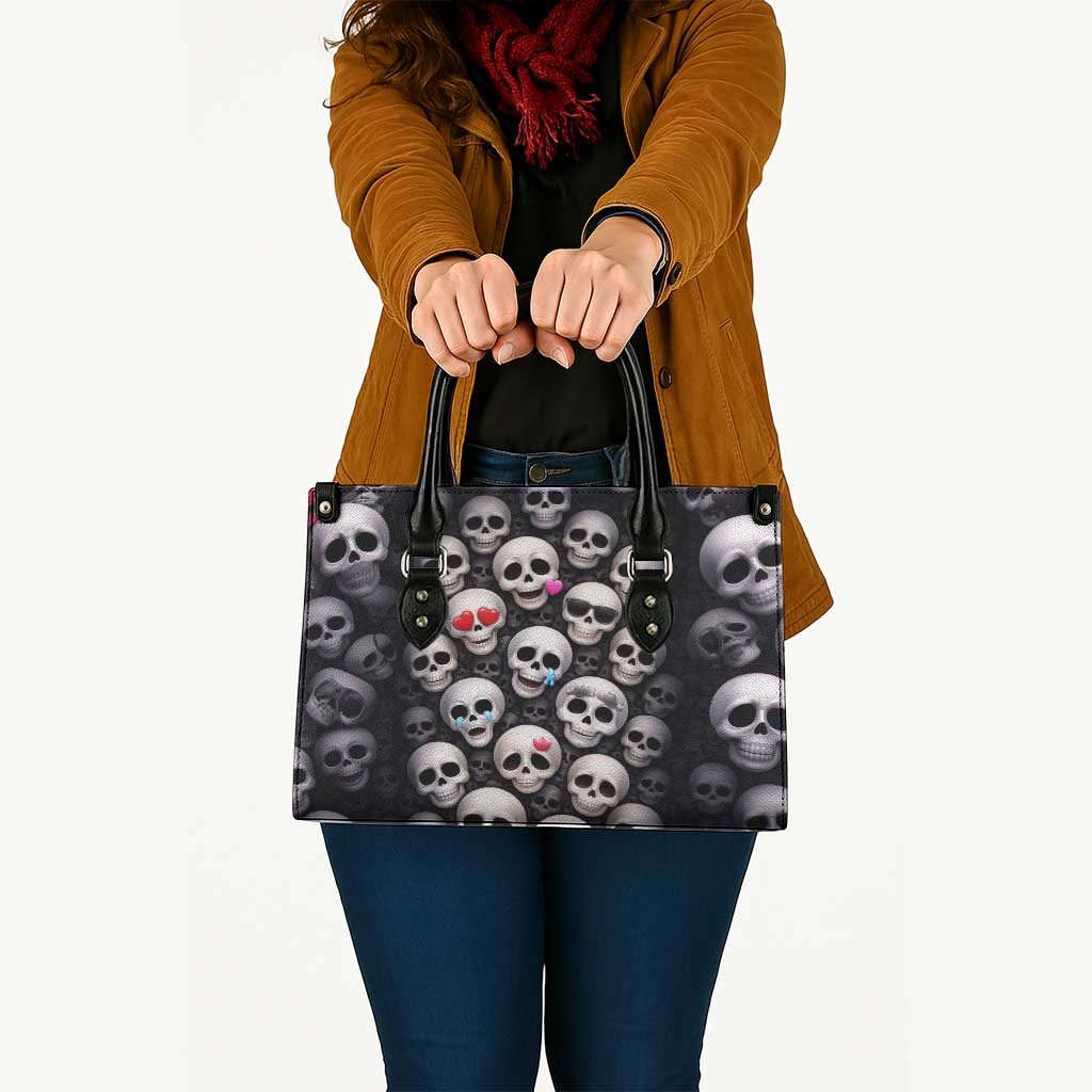 Emoji Skulls Leather Bag Moodboard of the Dead