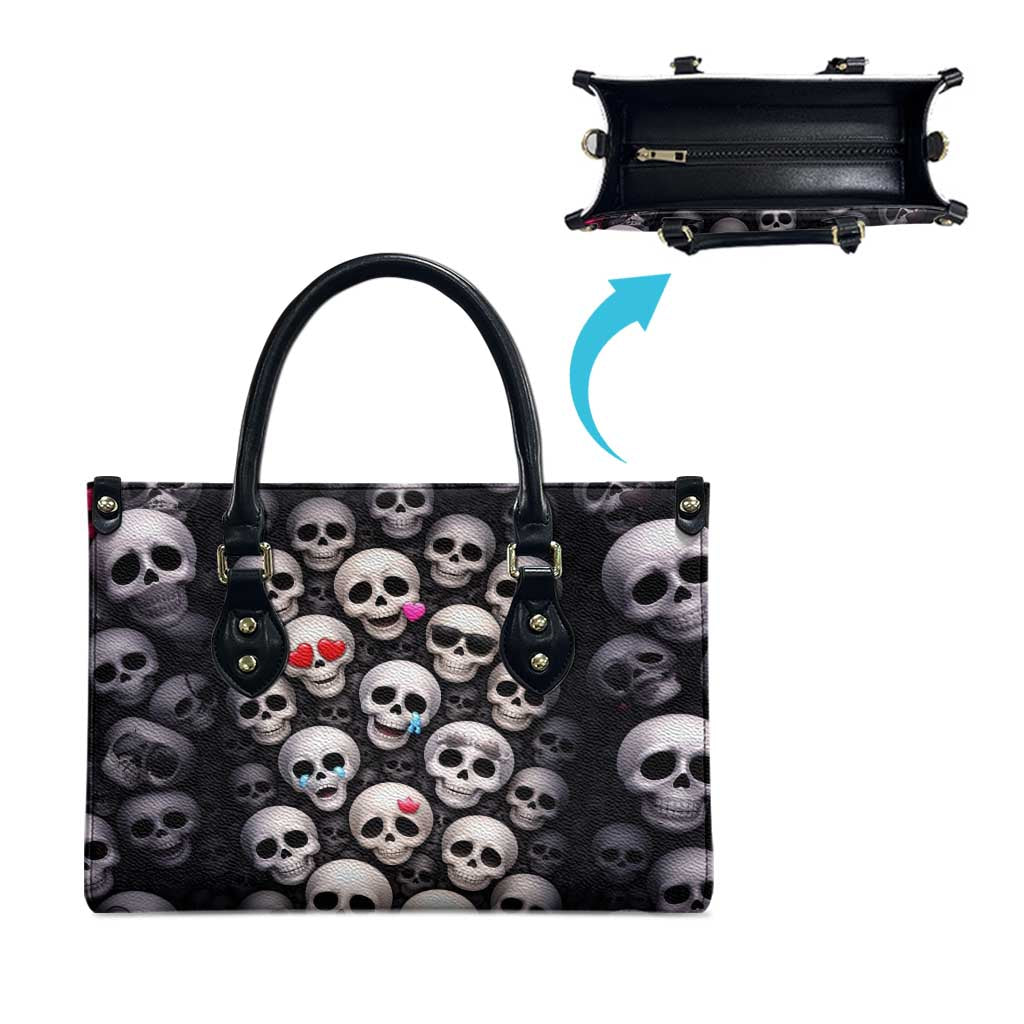Emoji Skulls Leather Bag Moodboard of the Dead