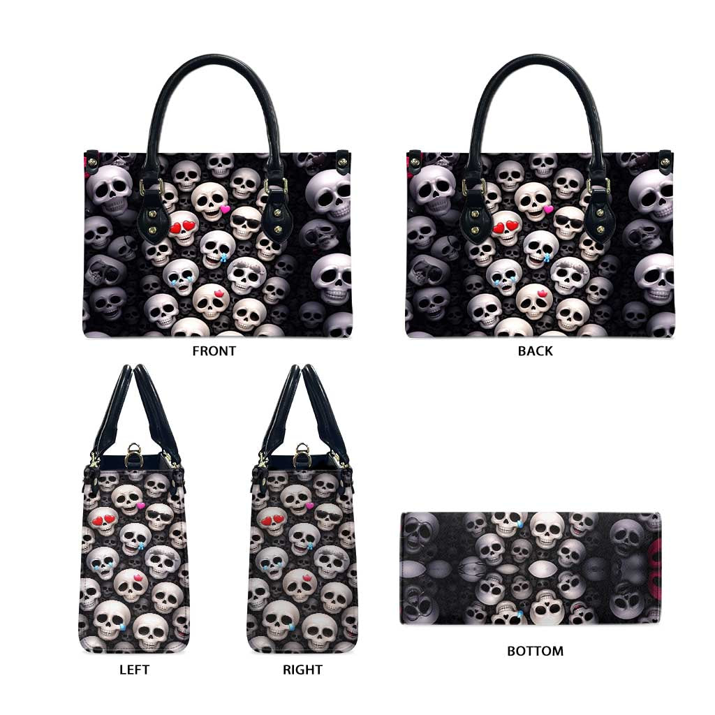 Emoji Skulls Leather Bag Moodboard of the Dead
