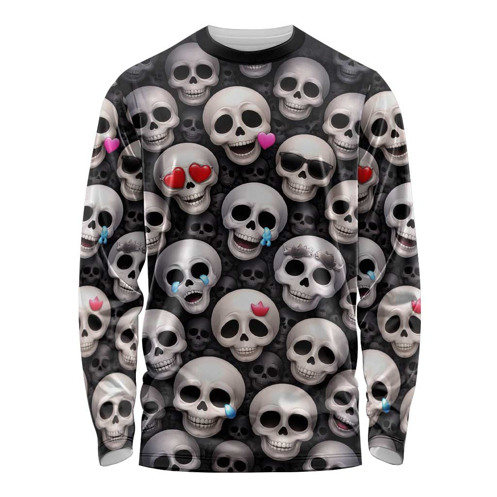 Emoji Skulls Long Sleeve Shirt Moodboard of the Dead