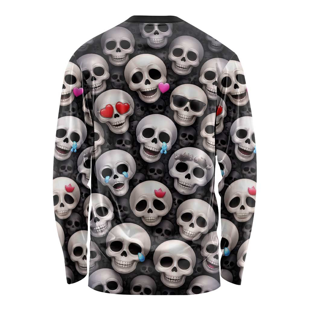 Emoji Skulls Long Sleeve Shirt Moodboard of the Dead