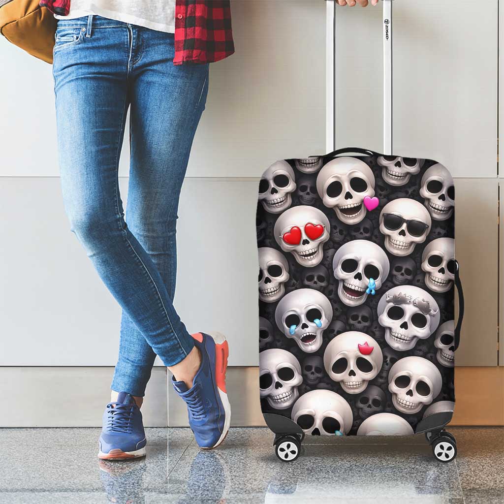 Emoji Skulls Luggage Cover Moodboard of the Dead