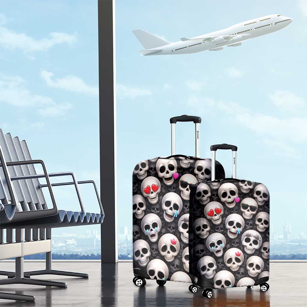 Emoji Skulls Luggage Cover Moodboard of the Dead